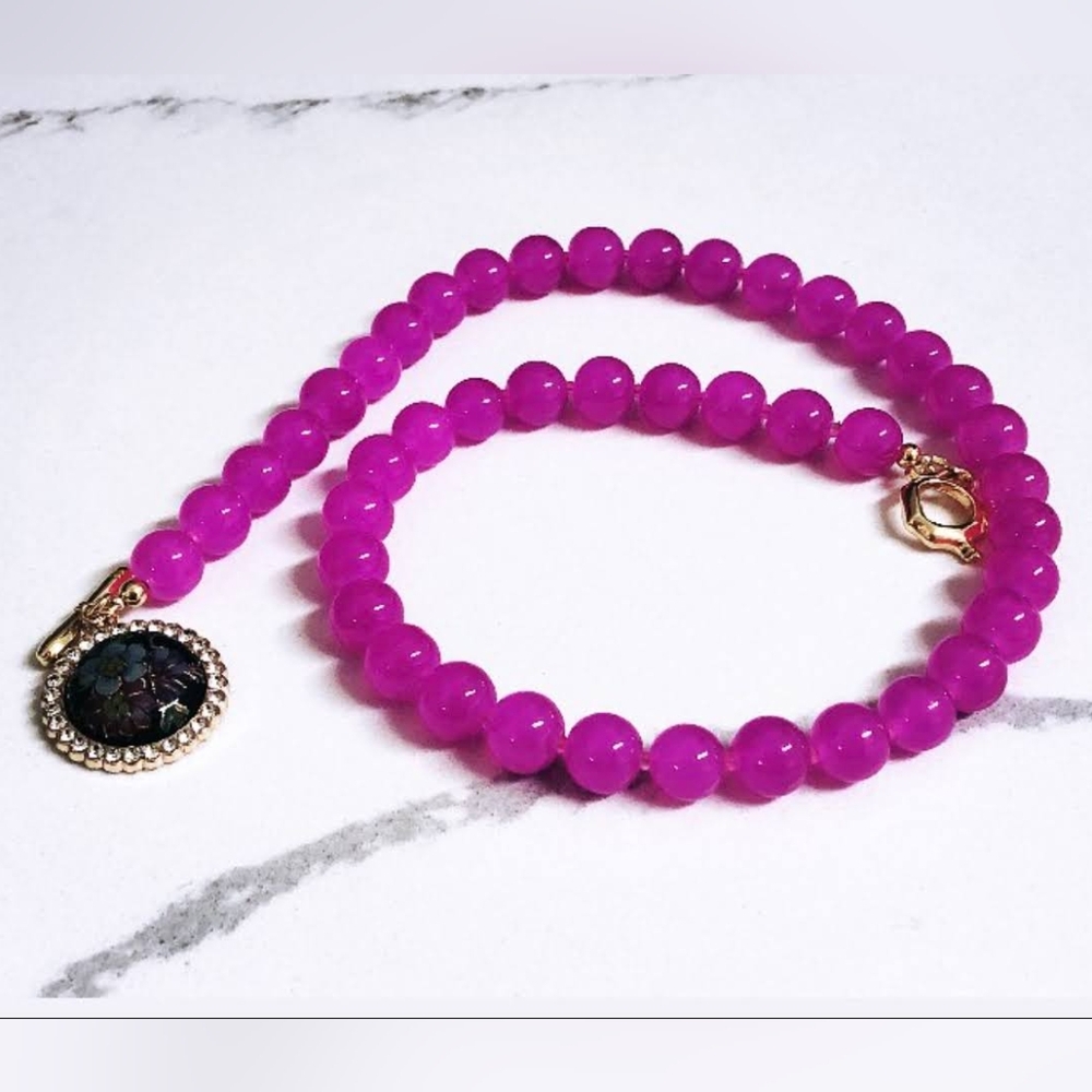 Granny Chic Necklace -NWT -Handmade - Oribe Crystals